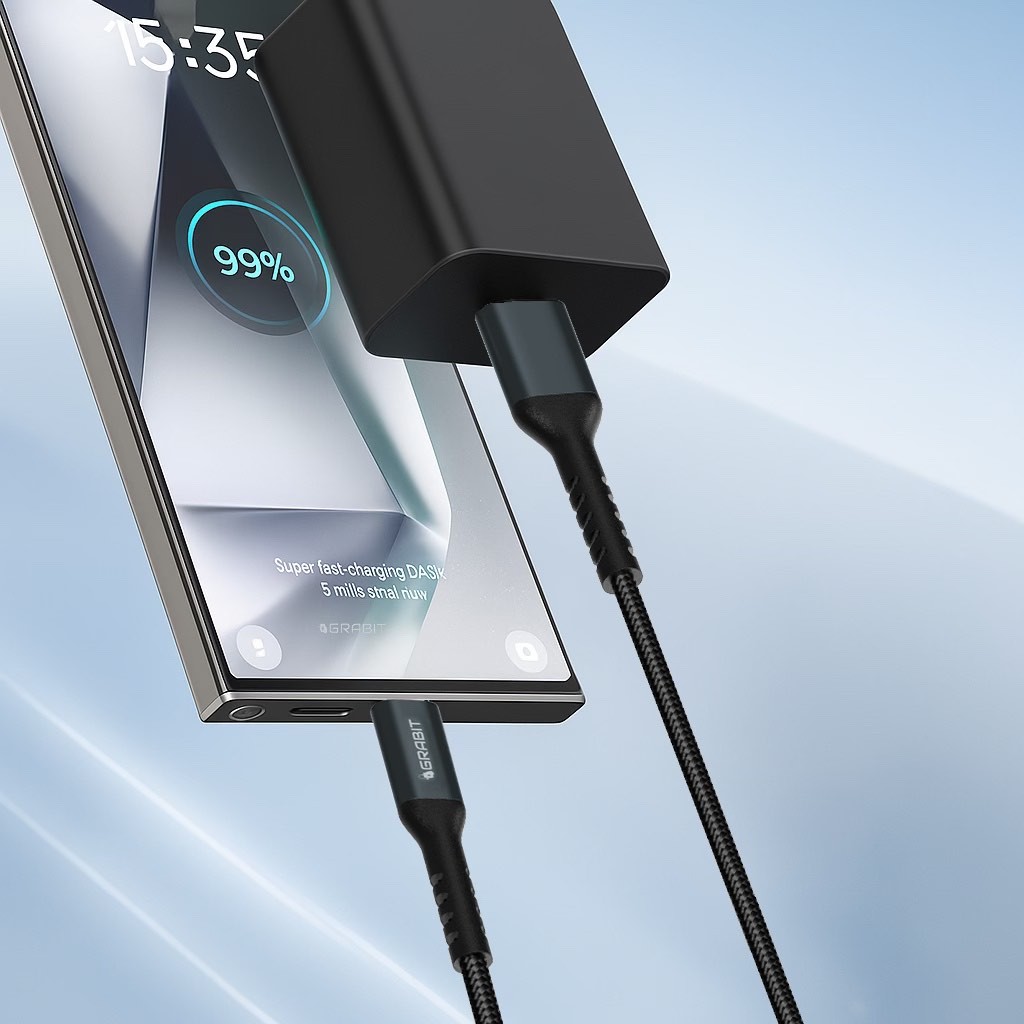 Grabit Durable USB-A to USB-C Cable 1.2m Black – GCBL-20