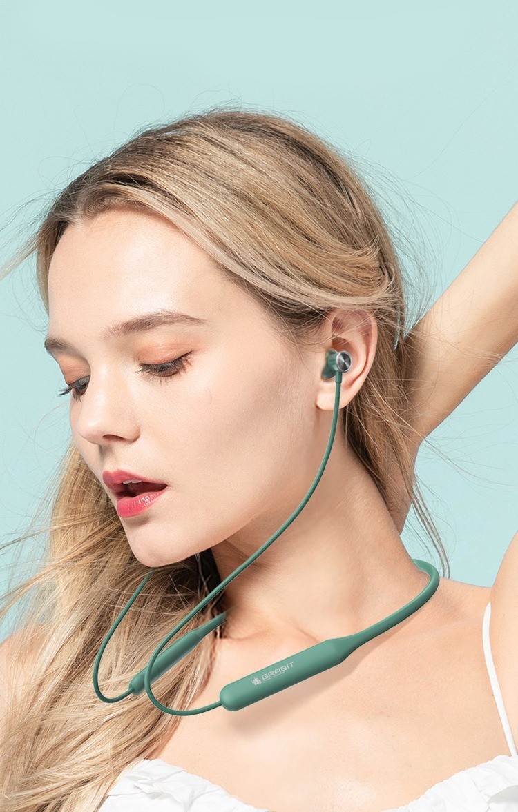 Grabit GNB-100B Wireless In Ear Neckband Green With Warranty