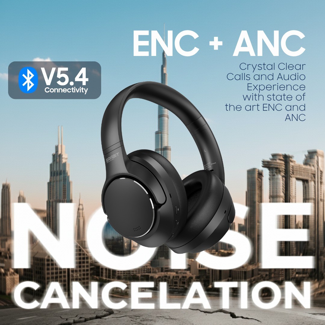 Grabit G-NOOD Wireless Over Ear Headphones Black With Warranty