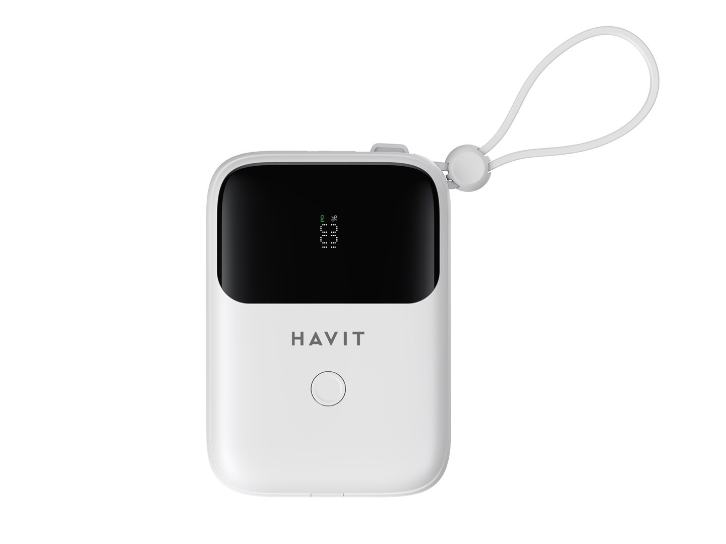 HAVIT 10000mAh Power Bank with Built-in USB-C & Lightning Cables